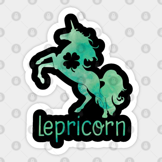 Lepricorn Unicorn Leprechaun St. Patrick's Day T-Shirt Sticker by ADKApparel